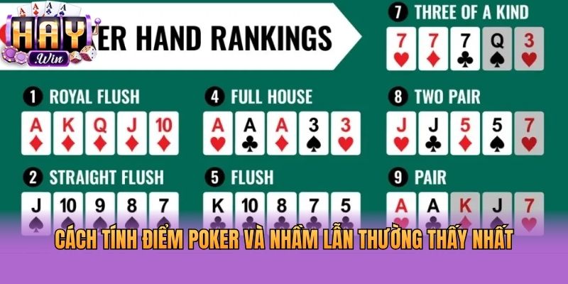 Cách tính điểm Poker và nhầm lẫn thường thấy nhất